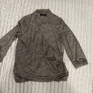 Crossover Gold and Black Heathered Long Sleeve Top